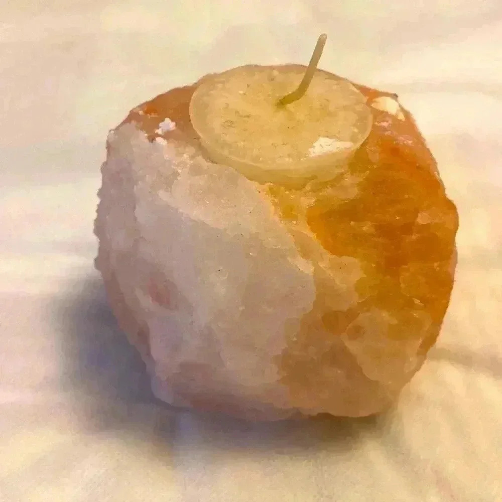 Natural Himalayan pink salt candle 🕯 holder